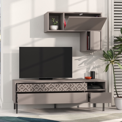 Тумба под ТВ HEATON TV UNIT LIGHT MOCHA LIGHT MOCHA LIGHT MOCHA 145X36X48 СМ. (LEV00484)