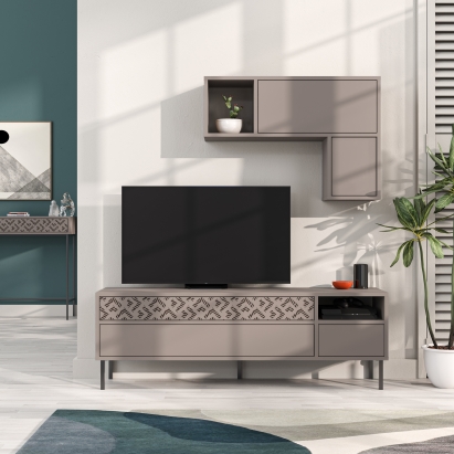 Тумба под ТВ HEATON TV UNIT LIGHT MOCHA LIGHT MOCHA LIGHT MOCHA 145X36X48 СМ. (LEV00484)