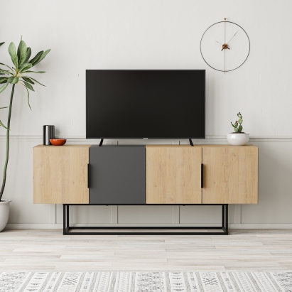 Тумба под ТВ TONTINI TV STAND OAK ANTHRACITE OAK 140X38X55 СМ. (LEV00490)