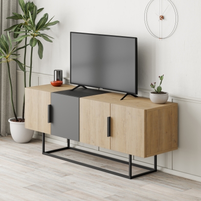 Тумба под ТВ TONTINI TV STAND OAK ANTHRACITE OAK 140X38X55 СМ. (LEV00490)