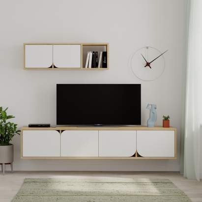 Тумба подвесная SPARK TV UNIT OAK OAK WHITE 180X36X180 СМ. (LEV00455)