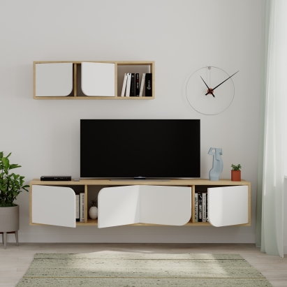 Тумба подвесная SPARK TV UNIT OAK OAK WHITE 180X36X180 СМ. (LEV00455)