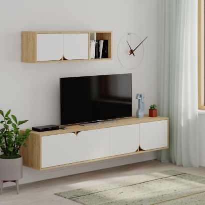 Тумба подвесная SPARK TV UNIT OAK OAK WHITE 180X36X180 СМ. (LEV00455)