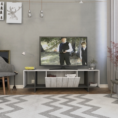 Тумба под ТВ ZITANO TV STAND ANTHRACITE ANCIENT WHITE ANCIENT WHITE 160X36X46 СМ. (LEV00435)