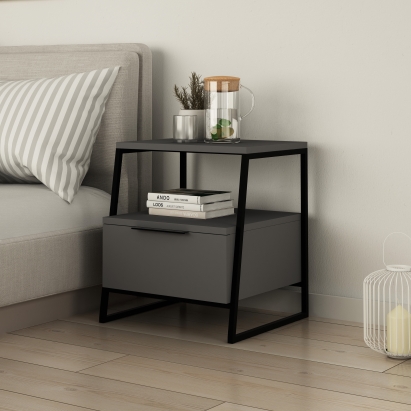 Тумба прикроватная PAL NIGHTSTAND ANTHRACITE ANTHRACITE ANTHRACITE 45X40X50 СМ. (LEV00328)