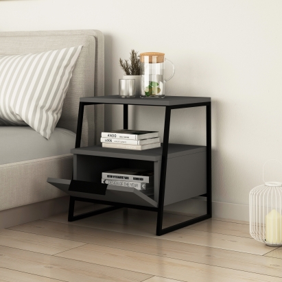 Тумба прикроватная PAL NIGHTSTAND ANTHRACITE ANTHRACITE ANTHRACITE 45X40X50 СМ. (LEV00328)