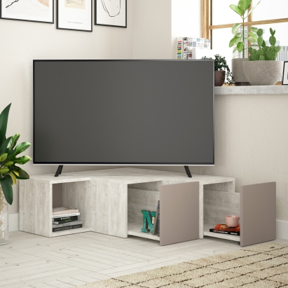 Тумба под ТВ COMPACT TV STAND ANCIENT WHITE ANCIENT WHITE LIGHT MOCHA 94X91X31 СМ. (LEV00411)