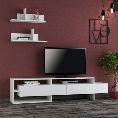 Тумба под ТВ GARA TV UNIT WHITE WHITE WHITE 180X30X42 СМ. (LEV00383)