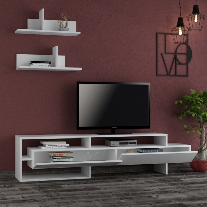 Тумба под ТВ GARA TV UNIT WHITE WHITE WHITE 180X30X42 СМ. (LEV00383)