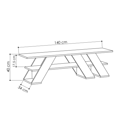 Тумба под ТВ FELLA TV STAND OAK OAK OAK 140X34X40 СМ. (LEV00401)