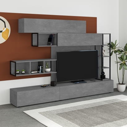 Тумба под ТВ TRONADOR TV UNIT RETRO GREY RETRO GREY RETRO GREY 260X40X181 СМ. (LEV00494)