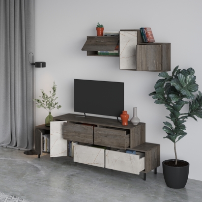 Тумба под ТВ HERMES TV UNIT DARK COFFEE LAGINA DARK COFFEE 171X36X180 СМ. (LEV00516)