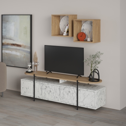 Тумба под ТВ HANLEY TV UNIT CARRARA OAK CARRARA 160X36X180 СМ. (LEV00515)