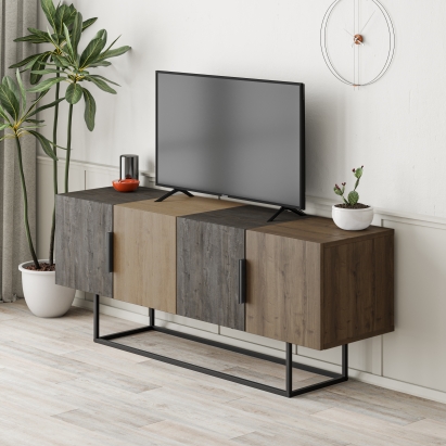 Тумба под ТВ TONTINI TV STAND DARK COFFEE OAK HITIT 140X38X55 СМ. (LEV00465)