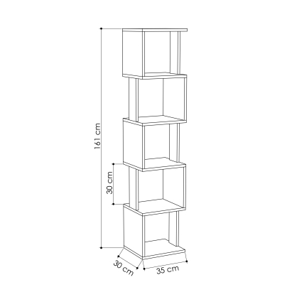 Стеллаж угловой PIRI BOOKCASE LIGHT MOCHA WHITE  35X30X161 СМ. (LEV00640)