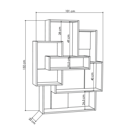 Стеллаж прямой BARCE BOOKCASE WHITE WHITE ANTHRACITE 101X22X132 СМ. (LEV00582)