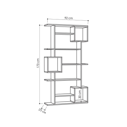 Стеллаж прямой SOTO BOOKCASE LIGHT MOCHA LIGHT MOCHA  92X25X173 СМ. (LEV00633)