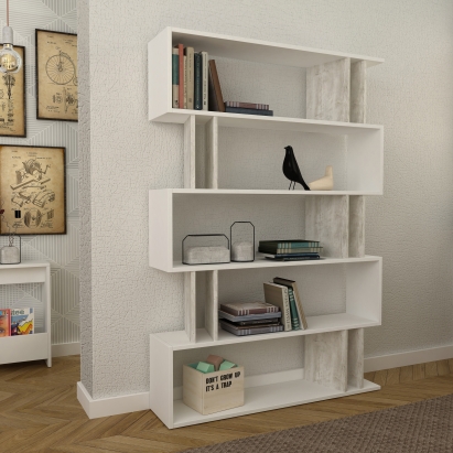 Стеллаж прямой PARTIRO BOOKCASE ANCIENT WHITE WHITE  110X26X161 СМ. (LEV00610)