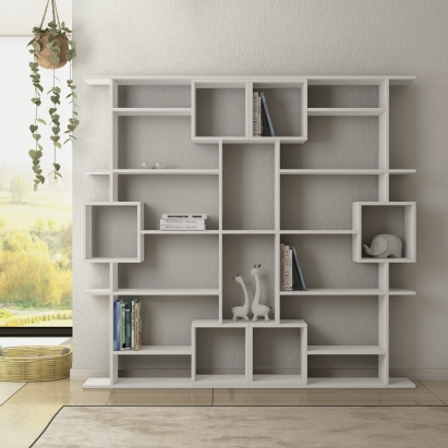 Стеллаж прямой SOTO BOOKCASE WHITE WHITE  92X25X173 СМ. (LEV00630)