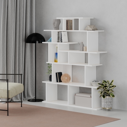 Стеллаж прямой APOLLON BOOKCASE WHITE WHITE WHITE 120X29X149 СМ. (LEV00686)