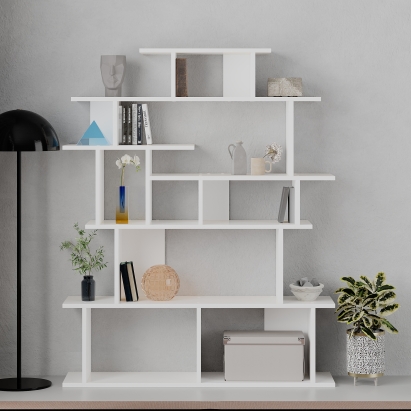 Стеллаж прямой APOLLON BOOKCASE WHITE WHITE WHITE 120X29X149 СМ. (LEV00686)