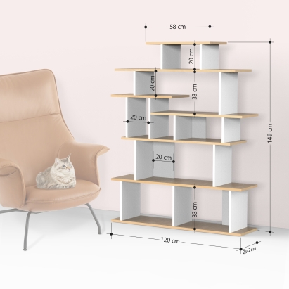 Стеллаж прямой APOLLON BOOKCASE WHITE WHITE WHITE 120X29X149 СМ. (LEV00686)