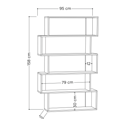 Стеллаж прямой OXFORD BOOKCASE OAK OAK  95X25X158 СМ. (LEV00671)