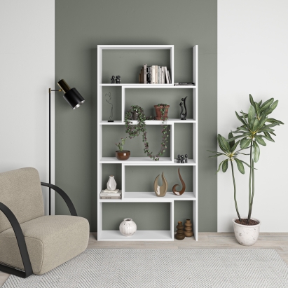 Стеллаж прямой WISH BOOKCASE 180 CM WHITE WHITE  72X22X180 СМ. (LEV00692)