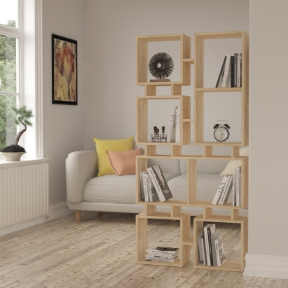 Стеллаж прямой RAIL BOOKCASE NO.1 OAK OAK  79X24X167 СМ. (LEV00611)