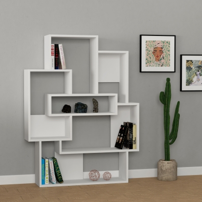 Стеллаж прямой BARCE BOOKCASE WHITE WHITE WHITE 101X22X132 СМ. (LEV00583)