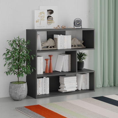 Стеллаж прямой MOLLY BOOKCASE NO.1 ANTHRACITE ANTHRACITE ANTHRACITE 94X30X89 СМ. (LEV00598)