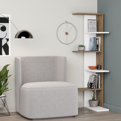 Стеллаж угловой SASO CORNER BOOKCASE HITIT WHITE HITIT 37X24X141 СМ. (LEV00713)