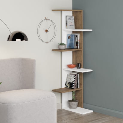 Стеллаж угловой SASO CORNER BOOKCASE HITIT WHITE HITIT 37X24X141 СМ. (LEV00713)