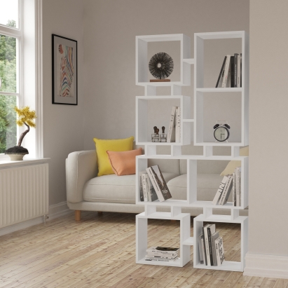 Стеллаж прямой RAIL BOOKCASE NO.1 WHITE WHITE  79X24X167 СМ. (LEV00602)