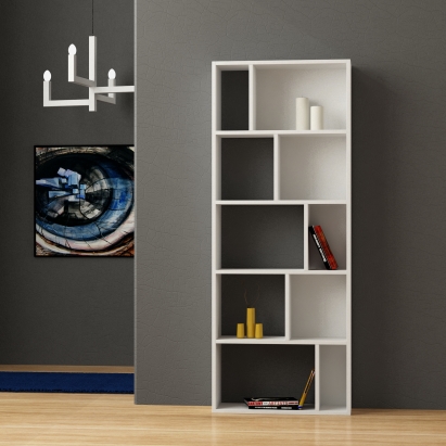 Стеллаж прямой ONDA BOOKCASE WHITE WHITE WHITE 65X25X166 СМ. (LEV00604)