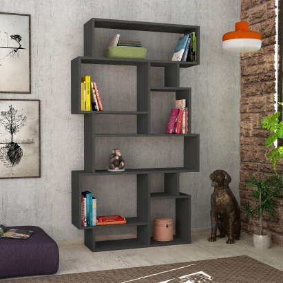 Стеллаж прямой KARMATO BOOKCASE ANTHRACITE ANTHRACITE  96X26X169 СМ. (LEV00574)