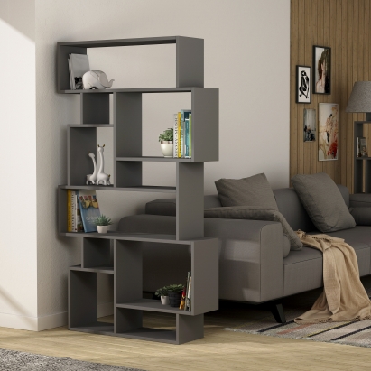 Стеллаж прямой KARMATO BOOKCASE ANTHRACITE ANTHRACITE  96X26X169 СМ. (LEV00574)