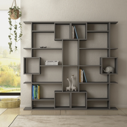 Стеллаж прямой SOTO BOOKCASE ANTHRACITE ANTHRACITE  92X25X173 СМ. (LEV00629)