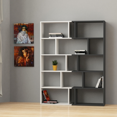 Стеллаж прямой TAPI BOOKCASE SET OF 2 WHITE ANTHRACITE  124X30X159 СМ. (LEV00632)