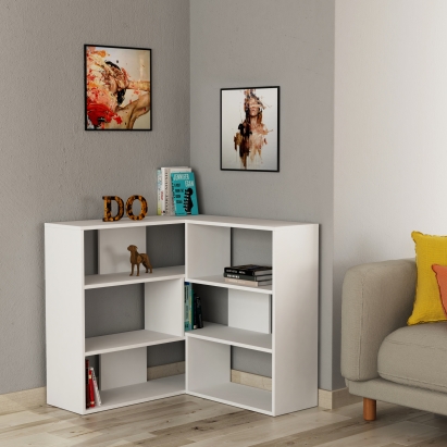 Стеллаж прямой MOLLY BOOKCASE NO.3 WHITE WHITE WHITE 158X30X89 СМ. (LEV00608)