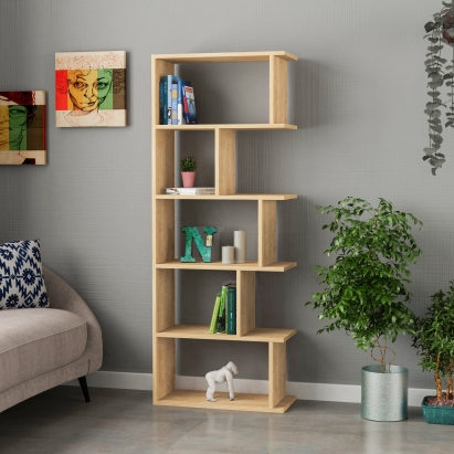 Стеллаж прямой TAPI BOOKCASE OAK OAK  62X30X159 СМ. (LEV00634)