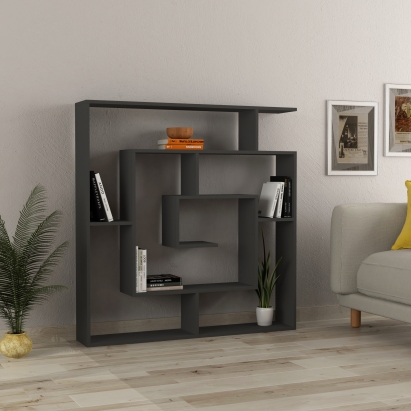 Стеллаж прямой LABIRENT BOOKCASE ANTHRACITE ANTHRACITE  125X22X129 СМ. (LEV00592)