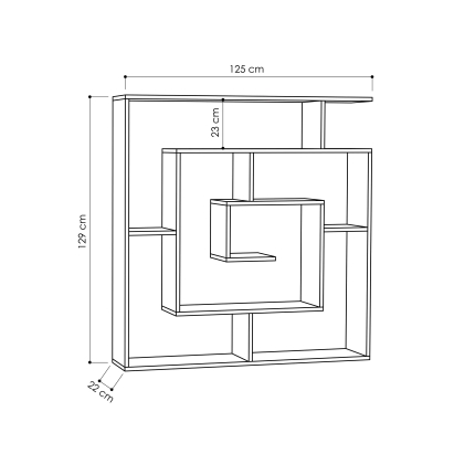 Стеллаж прямой LABIRENT BOOKCASE ANTHRACITE ANTHRACITE  125X22X129 СМ. (LEV00592)