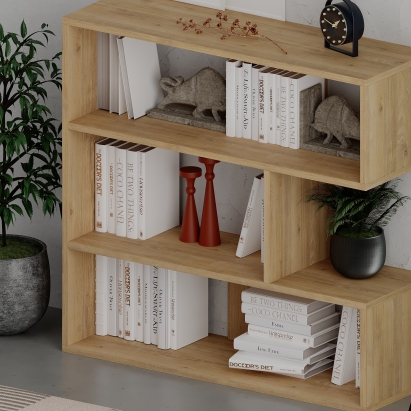 Стеллаж прямой MOLLY BOOKCASE NO.1 OAK OAK OAK 94X30X89 СМ. (LEV00605)