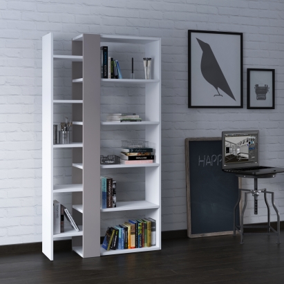 Стеллаж прямой LIFT BOOKCASE WHITE WHITE LIGHT MOCHA 80X29X151 СМ. (LEV00597)