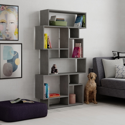 Стеллаж прямой KARMATO BOOKCASE RETRO GRAY RETRO GRAY  96X26X169 СМ. (LEV00681)