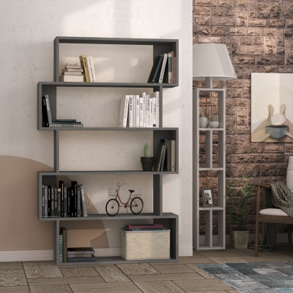 Стеллаж прямой OXFORD BOOKCASE ANTHRACITE ANTHRACITE  95X25X159 СМ. (LEV00672)