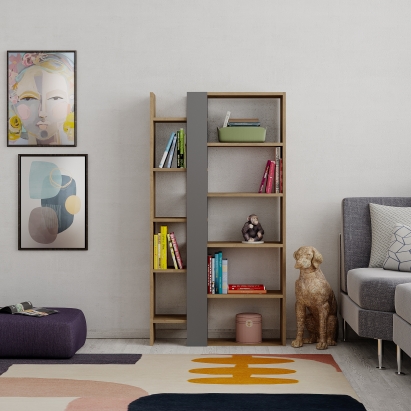 Стеллаж прямой LIFT BOOKCASE HITIT HITIT ANTHRACITE 80X29X151 СМ. (LEV00690)