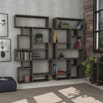 Стеллаж прямой KARMATO BOOKCASE DARK COFFEE DARK COFFEE  96X26X169 СМ. (LEV00661)