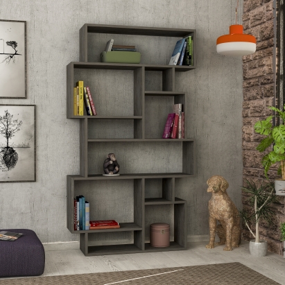 Стеллаж прямой KARMATO BOOKCASE DARK COFFEE DARK COFFEE  96X26X169 СМ. (LEV00661)